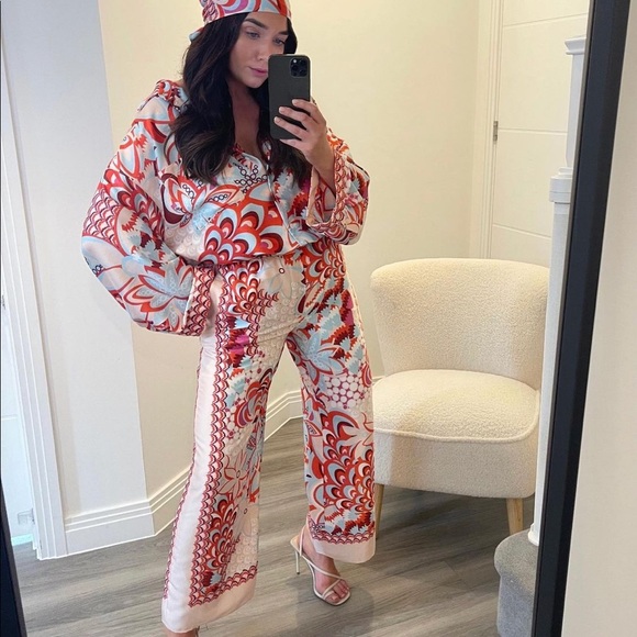 LAST ONE NWT Zara Flowy Patchwork Pants - Picture 16 of 17